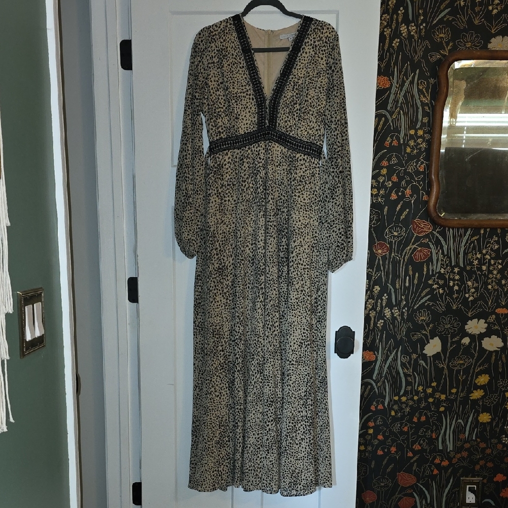 Baltic Born Black and Cream Long Sleeve Dress